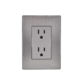 iGoto INOX1001 Contacto Dúplex, Acero Inoxidable, Color Plata