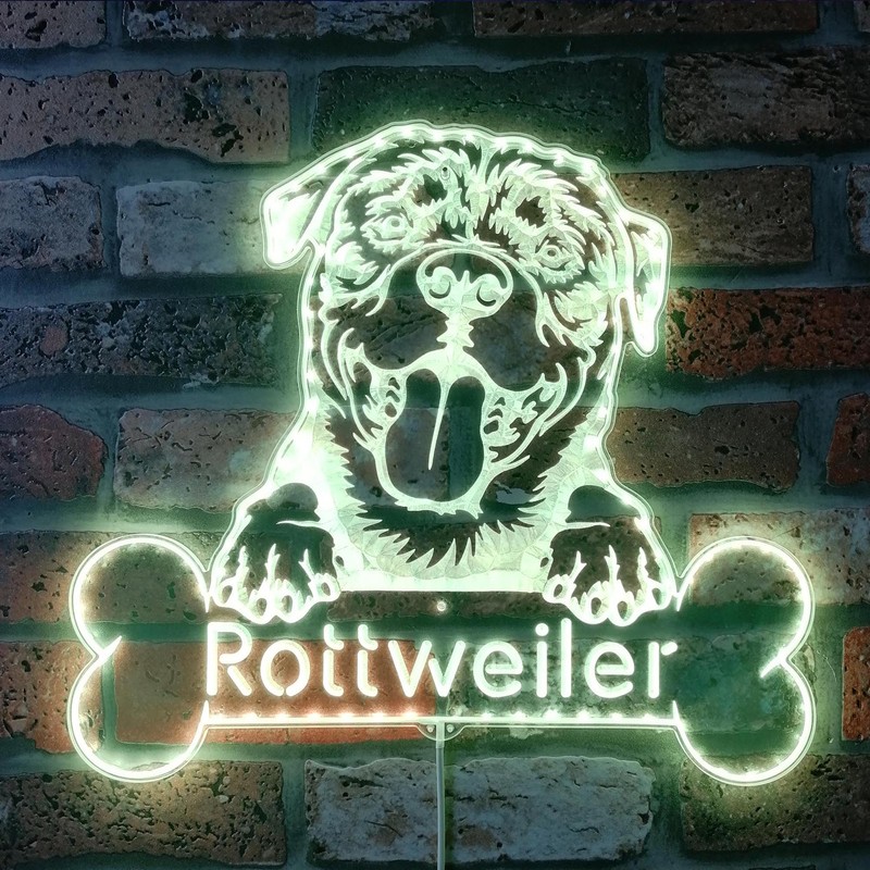 ADVPRO Name Personalize Rottweiler RGB Dynamic Glam LED Sign Cut