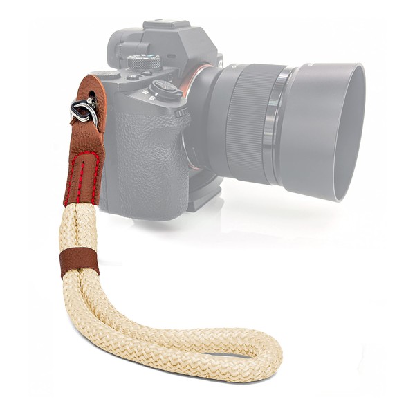 MyGadget Kamera Handschlaufe Seil mit Kunstleder Applikationen Retro Look -