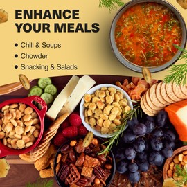 Wicked Minis Soup & Oyster Crackers - Saltine & Salted Flavored Mini Puffed Soup, Savory Snacking Mix, Seasoned Croutons Salad Toppers, Crackers for Chili 6oz (Garden Dill, Pack of 3)