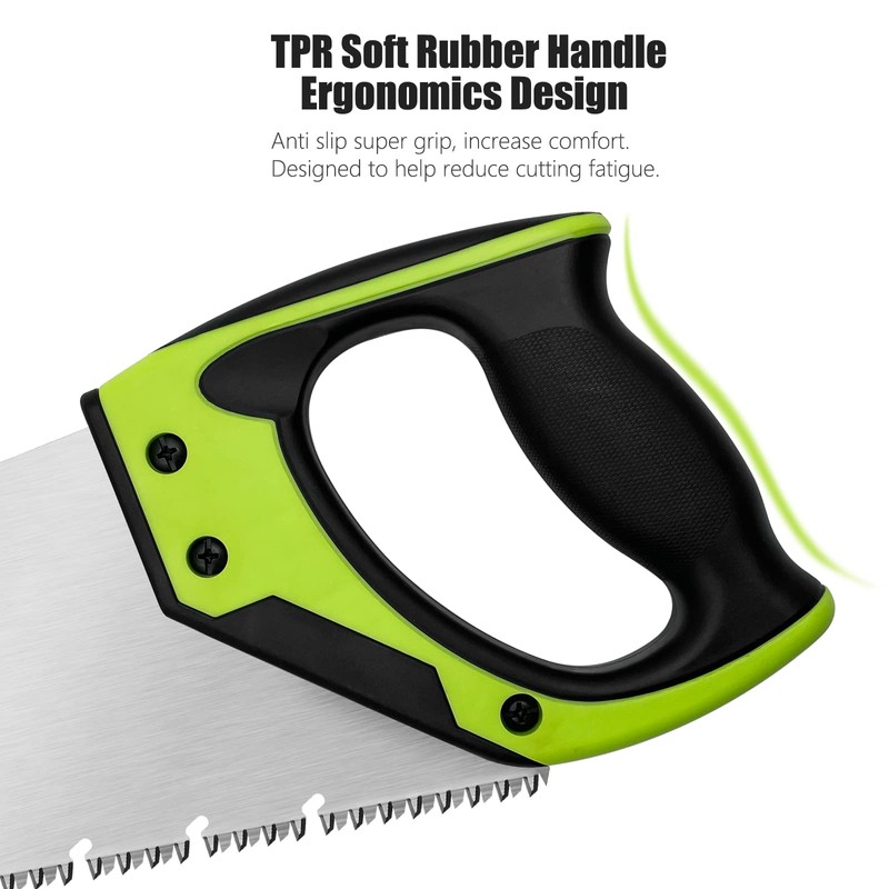 18 Inch Wood Hand Saw, 7 TPI Universal Handsaw Non-slip