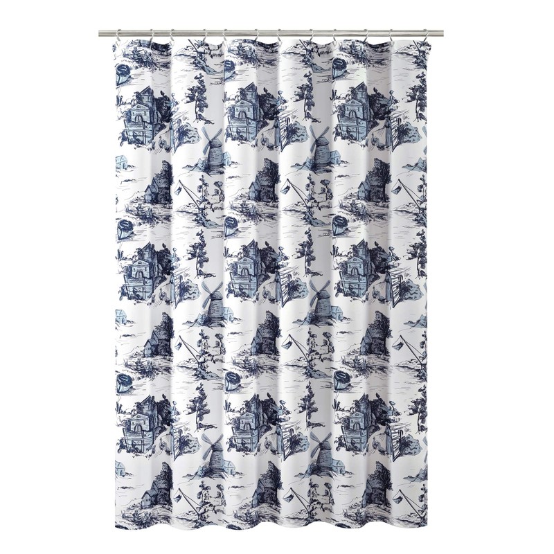Lush Decor French Country Toile Shower Curtain, 72" x 72",