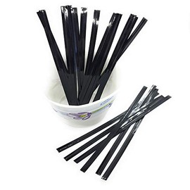 Weststone 1000pcs 3" Black Metallic Twist Ties for Pop Treat Party Favor Bags & More