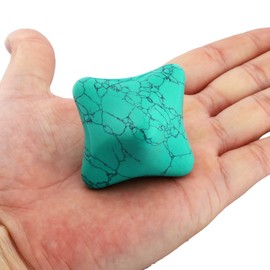 mookaitedecor Green Howlite Turquoise Reflexology Stone Massage Tool,Palm Stone Manual Massager Body Relax