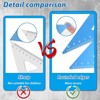 DHWEKU Set Square, Ruler 15 cm Children, 4-Piece Metal Ruler