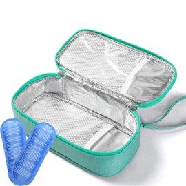 Insulated Breastmilk Cooler Bag with 2 Ice Packs - Breastmilk Cooler Organizer Bag for Daycare, Breastfeeding Mom Travel Outdoor (Green)