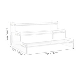 Organizador Acrílico Transparente Tipo Escalera Exhibidor De Niveles Para Muñecas Figuras Coleccionables Maquillaje Cuidado De La Piel Y Joyas 7.87 X 