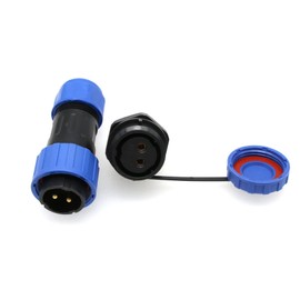 HangTon TY16 2 Pin 16A Screw Terminal Connector, Waterproof Thread Quick-Disconnect, Panel Mount Male Female Cable Plug Socket for Power Outdoor Device Boat Marine