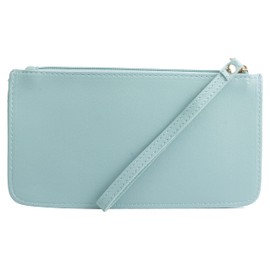 KOYOKOMA Passbook Case, Multi Case, 3 Pockets, Thin, Hand Strap, Long Wallet, Household Management, Simple, PU Leather, Slim, Compact, blue (sky blue)