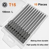 PTSLKHN 10PCS T15 Torx Screwdriver Bit Sets, 4‘’Length Magnetic Security