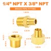 GASHER 6PCS Brass Pipe Fitting, Hex Bushing, Reducer Adapter, Reducing