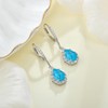 Aprila Drop Dangle Earrings 925 Sterling Silver Turquoise Leverback Earrings