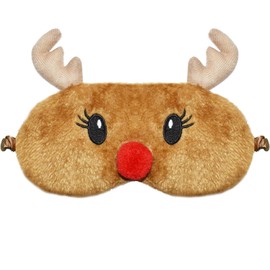 Sleeping Mask, Sleeping Mask Children, Christmas Reindeer Eye Mask, Sleeping Mask Children Plush, Travel Sleeping Eye Mask, Animal Sleeping Eye Mask, for Girls, Boys, Women, Travel, Nap (B)