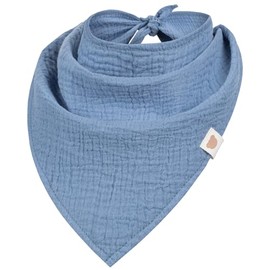 Smarilla Neckerchief, Triangular Scarf, Bandana, Headscarf, Plain, Girls, Boys, Baby, Muslin, blue