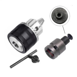 Quick Change Keyed/Keyless Drill Chuck Adapter Converter Conversion Kit - 1/4" Hex, SDS Plus, 1/2" Square Adaptor for Electric Drill, Impact Driver (Keyed Chuck + 1/2" Square Adaptor)