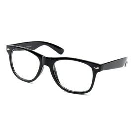 retroUV® Horn glasses without bars for women and men, nerd glasses, retro glasses, black