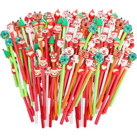 140 Pieces Christmas Pens Christmas Cartoon Gel Ink Kawaii Stationary Holiday Pen Black Ink Novelty Snowman Pens Christmas Ink Pens for Kids Gift School Office Home Holiday Supplies, 12 Styles