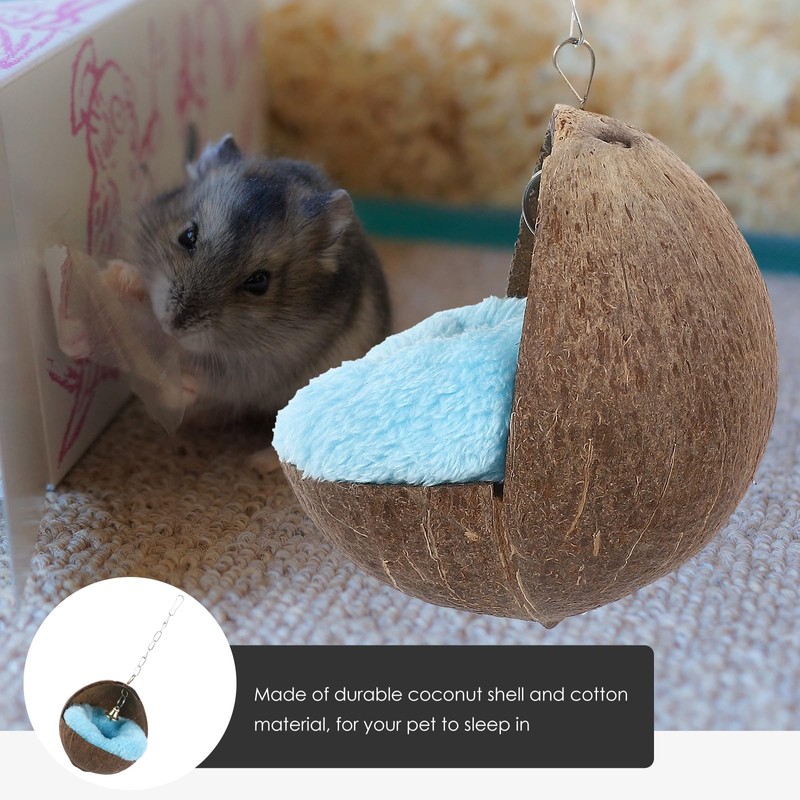POPETPOP Hamster Hammock Cute Soft Coconut Shell Sleeping Nest with