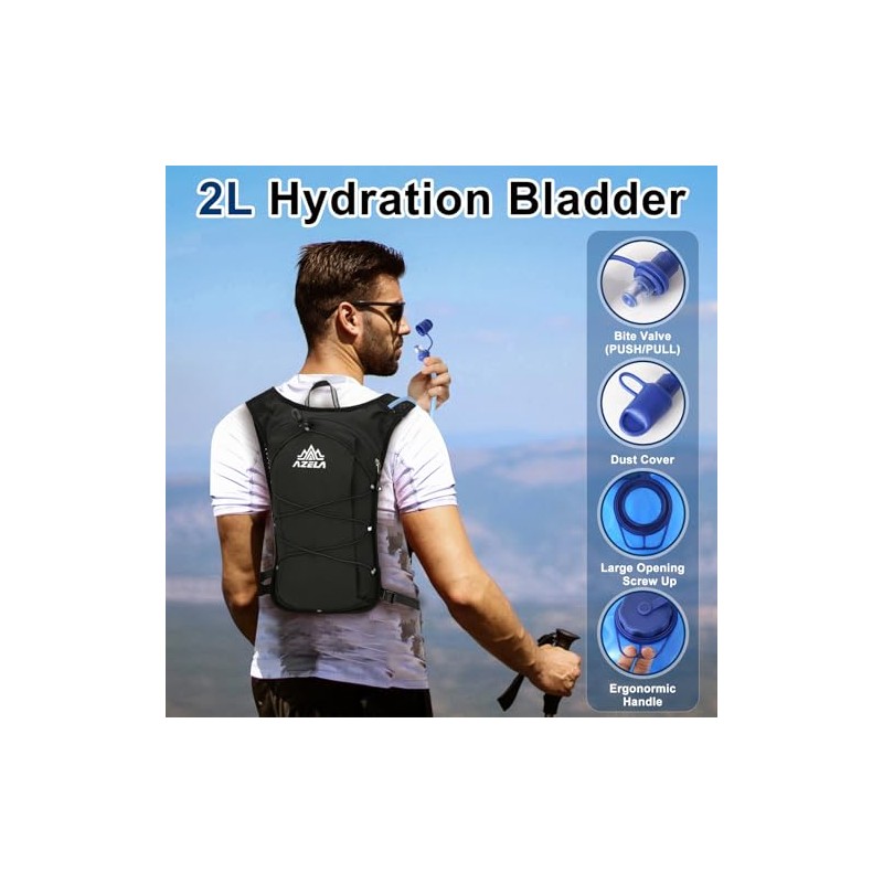 Running Vest with Water Bottle Soft 500 ml & 2L