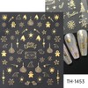 Christmas Nail Art Stickers Metallic Nail Decals Gold Nail Stickers