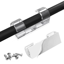 GGFOXLEW 35Pcs Finisher Wire Clamp, Adhesive Cable Management Clips, Nylon Wire Holders for Cords, Wire Clips, Cord Clip for Car, Wall, Under Desk, TV PC Cable Management (Transparent, Large-35PCS)