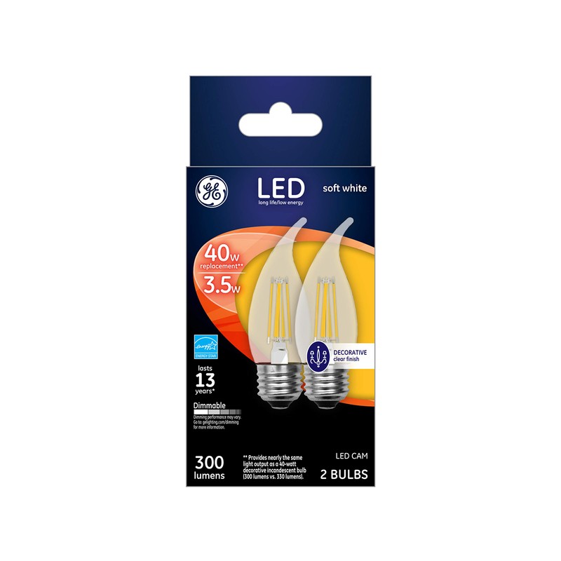 GE Lighting 23100 Dimmable Decorative Soft White LED 3.5 (40-watt