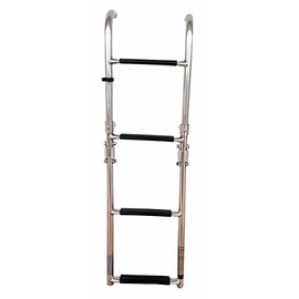 Marine Boat Foldable Stainless Steel 4 Steps LADDERS Stern Mount W Rubber Grips