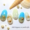 PASDUCHAS 3 PCS Sea Shell Nail Charms, 3D Ocean Beach