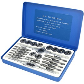NORTOOLS Alloy Steels Tap and Die Set SAE Inch Sizes Essential Threading Home Tool Cutting Threads Gauge Kit with Storage Case for Occasional Use 24/40-Piece