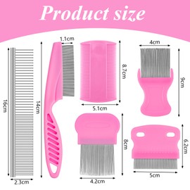 6er Pack Läusekamm, Kamm zum Entfernen von Läusen und Nissen, einfach zu bedienen, Metallkamm mit runden Spitzen