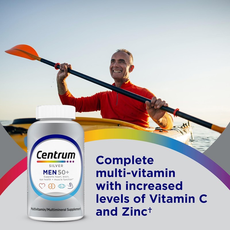 Centrum Silver Men's 50+ Multivitamin with Vitamin D3, B-Vitamins, Zinc
