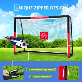Soccer Goal for Backyard,10x6.5ft Metal Soccer, Soccer Goal for All Ages,Soccer net with Zipper Design, Easy Assemble, Weatherproof Foam Padded Goal Post