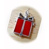 New Sterling Silver 18x15mm Red Wrapping Bow Christmas Gift Present