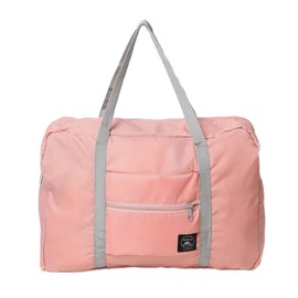 Foldable Travel Duffel Bag - Compact Lightweight Carry-On Luggage | Water Resistant Nylon Gym Tote | Weekend, Camping, Fitness, Overnight Bag | Airline Approved for Frontier & Spirit (Pink)