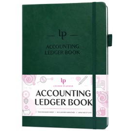 Legend Accounting Ledger Book – Hardcover Bookkeeping Log for Small Business & Personal Use – Columnar Book – Money Expense Journal – Large Format 7x10″ (Dark Green, Smaller Than A4 (7x10''))