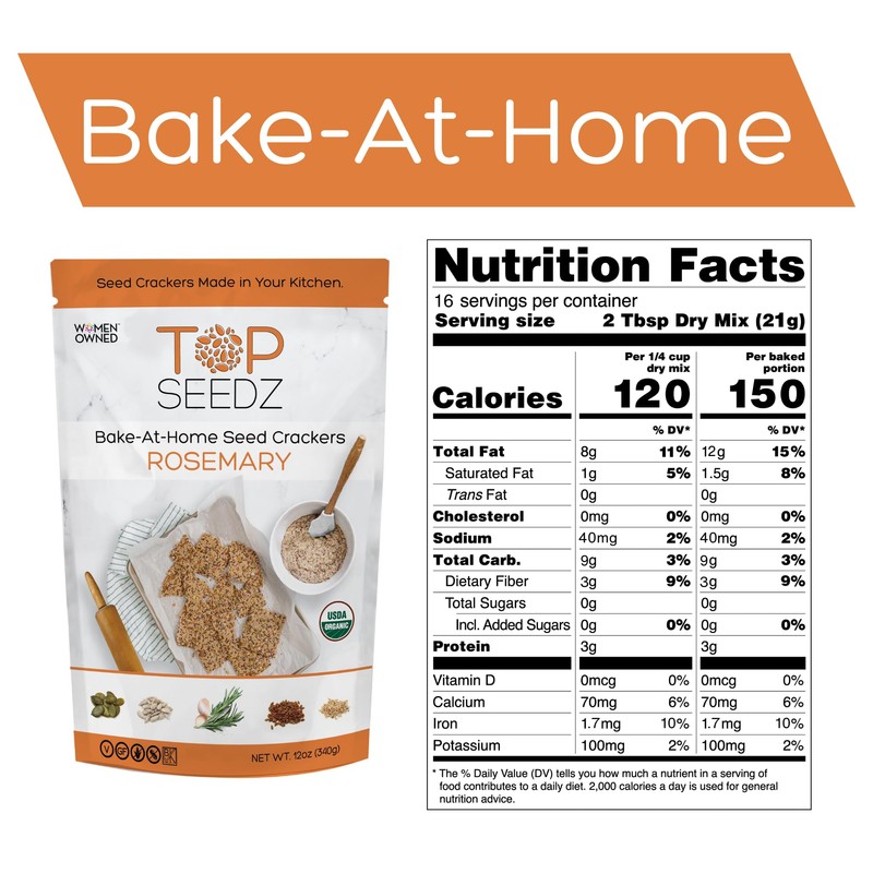 Top Seedz BAKE-AT-HOME Cracker Mix | Rosemary | 6-Pack |