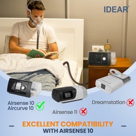 2 Packs Improved Version Climate Line Air Hose Compatible with Airsense 10 and Aircurve 10 Only - IDEAR Reusable Hose Replacement Great-Value CPAP Supplies (2)