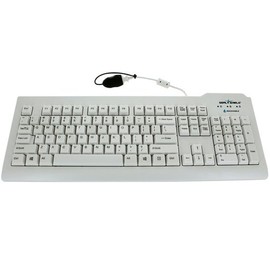Seal Shield, Washable TRUETYPE Keyboard White Backlit, US/QWERTY, White W/KEYLOCK, Dishwasher Safe Medical Grade, Stands UP to Harsh DISINFECTANTS/CL