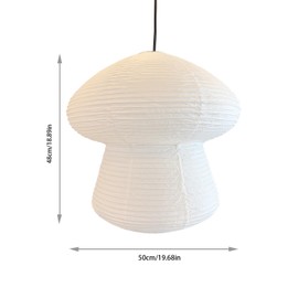Henjjras 19.69inch (50cm) Large Mushroom Paper Lampshade, Indoor Chandelier, Cotton Paper Japanese-Style Lampshade, Indoor Decorative Atmosphere Artistic Lamp
