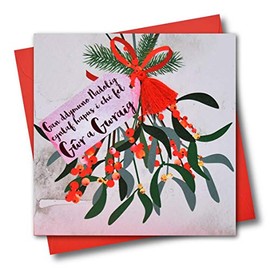 Claire Giles WXTA049 Welsh Language" On Your First Christmas as Husband and W" - Embellished with a Tassel, Greeting Card
