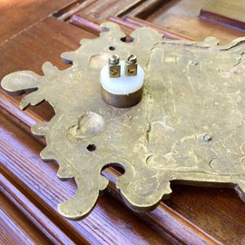 Antikas - Doorbell Angel + Gnome - Bell - Green Age Turn of the Century Door Clamp Antique