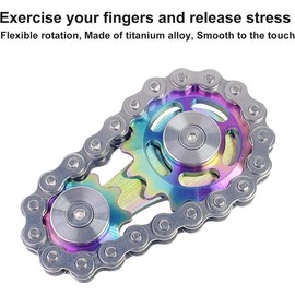 Bike Chain Sprocket-Inspired Fidget Spinner Toy for Stress Relief, Focus Improvement, and Muscle Stimulation for Ages 8+ Years#Unzip - Colour: Silver