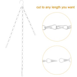 Hotop 12 Set Ceiling Hooks with Hanging Chains for Bird Feeders, Planters, Lanterns, Billboards, Birdbaths, Grow Lights, Chalkboards, Wind Chime and Other Ornaments, Chain Hook DIY (White)