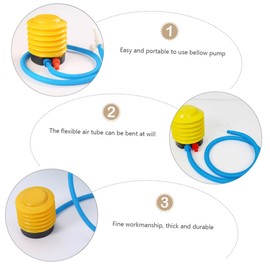Totority 4pcs Bellow Foot Pump for Inflatables Dual Function Air Inflator Deflator with Flexible Tube for Yoga Balls Air Beds and Balloons Portable