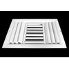 HVAC Premium 8''w X 4''h 3-Way Aluminum Curved Blade Adjustable