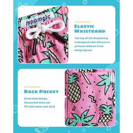 maamgic Boys Swim Trunks with Compression Liner Toddler Stretch Swim Shorts