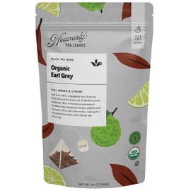 Heavenly Tea Leaves Organic Earl Grey, Bulk Compostable Black Tea Sachet (50 Pyramid Tea Bags) - 100% Plastic Free, Premium Quality Whole Tea Leaves in a Convenient Tea Bag