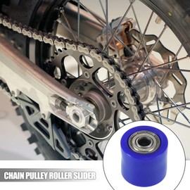 Motoforti 2 Set 8mm Motorcycle Chain Pulley Roller Slider Wheel Guide Blue