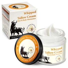 Akeeronn Beef Tallow Balm for Skin,Tallow Face Moisturizer with Grass-Fed Pure Beef Tallow & Honey & Beeswax, Whipped Beef Tallow and Honey Balm for Dry Skin - 2.1 OZ