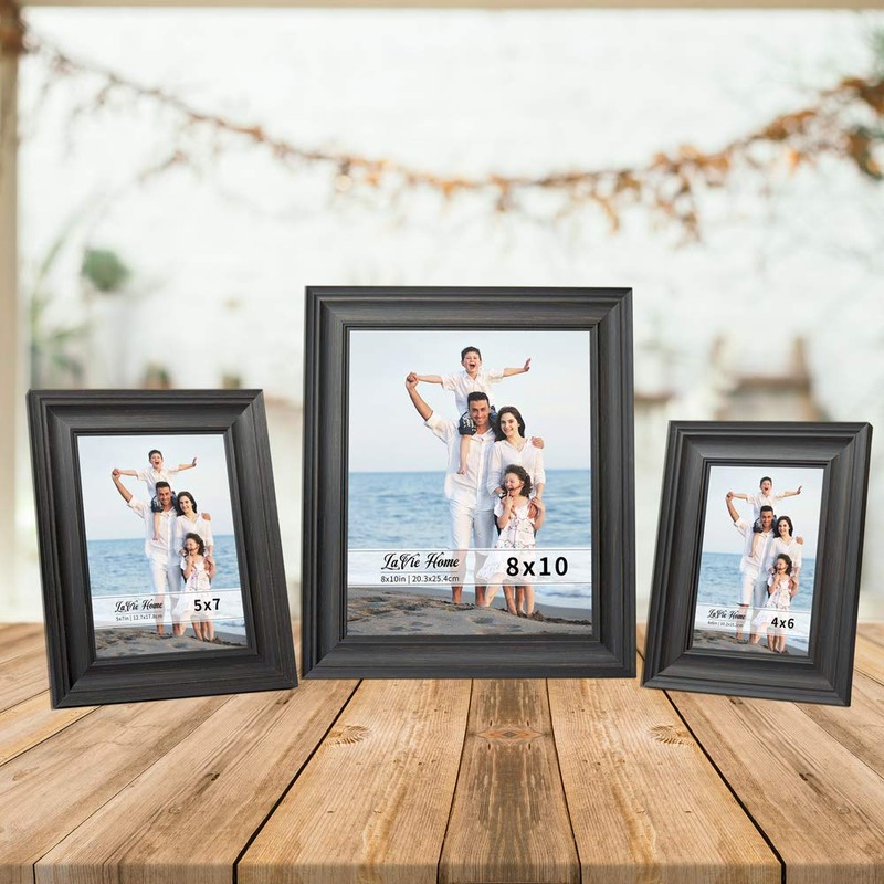 LaVie Home 8x10 Picture Frames (1 Pack, Black) Rustic Photo